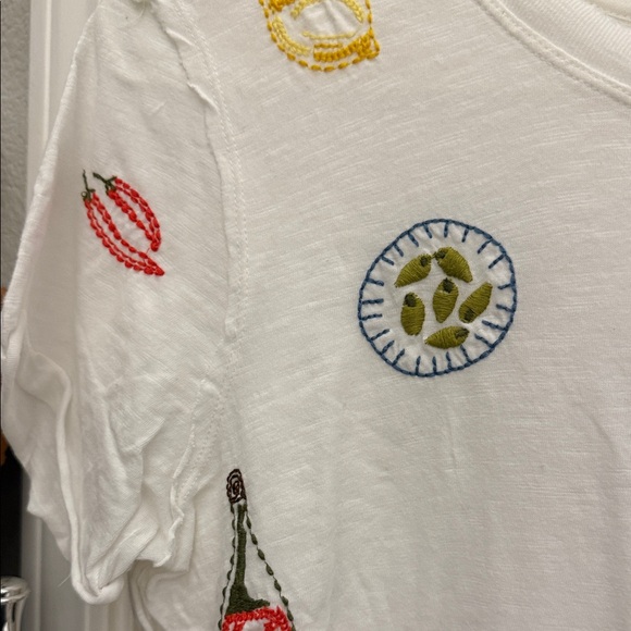 Anthropologie Maeve Embroidered T-Shirt - Picture 2 of 7